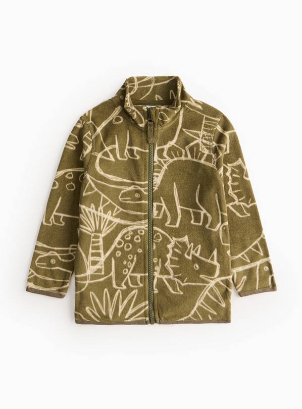 Green Dinosaur Print Zip-Through Fleece 1-2 years